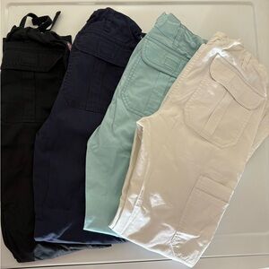 Koi Scrub Pants Black, Navy Blue, Aqua and White (bundle)
